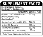 Brain Boost+ Dietary Supplement Facts