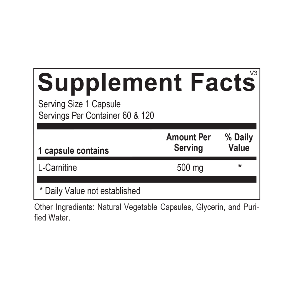 L-Carnitine | Supplement Facts | Legacy Pure Supplements
