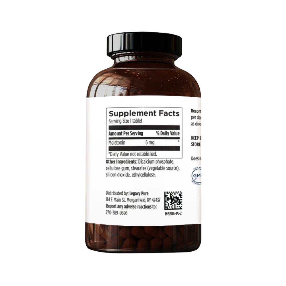 Melatonin SRT | Dietary Supplement Facts | Legacy Pure Supplements