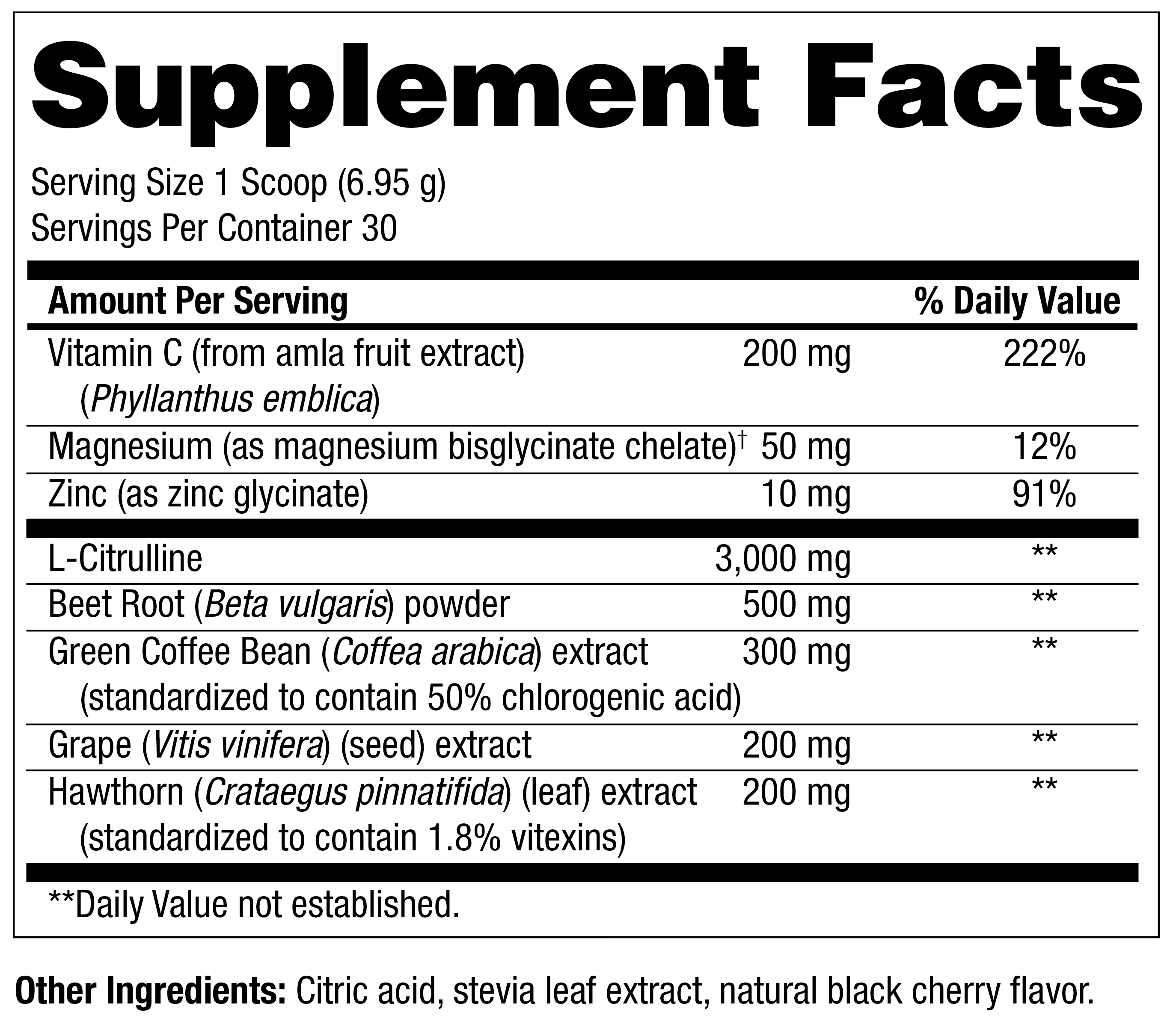 Opti No | Supplement Facts | Legacy Pure Supplements