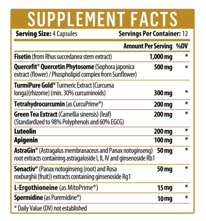 Rejuvenate Dietary Supplement Facts