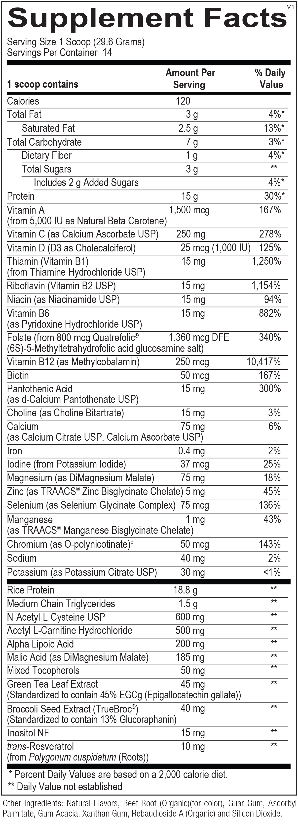 Chi Rho Chiropractic - Mito Fusion Powder Dietrary Supplement Facts