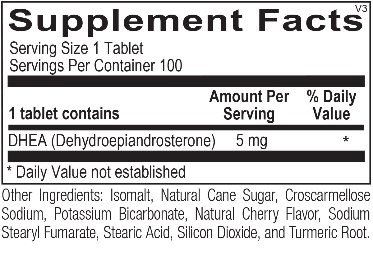 Chi Rho Chiropractic - DHEA 5 Dietary Supplement Facts