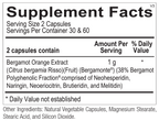 Chi Rho Chiropractic - Bergamot Ultra Dietary Supplement Facts
