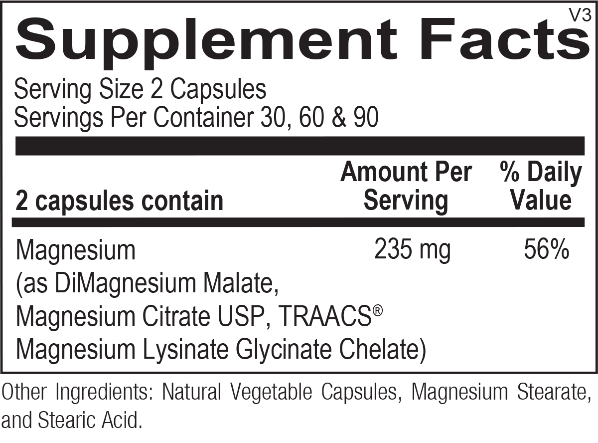 Daily Mag Capsules | Supplement Facts | Legacy Pure Supplements
