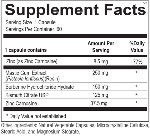 Chi Rho Chiropractic - Pylori Essentials Dietary Supplement Facts