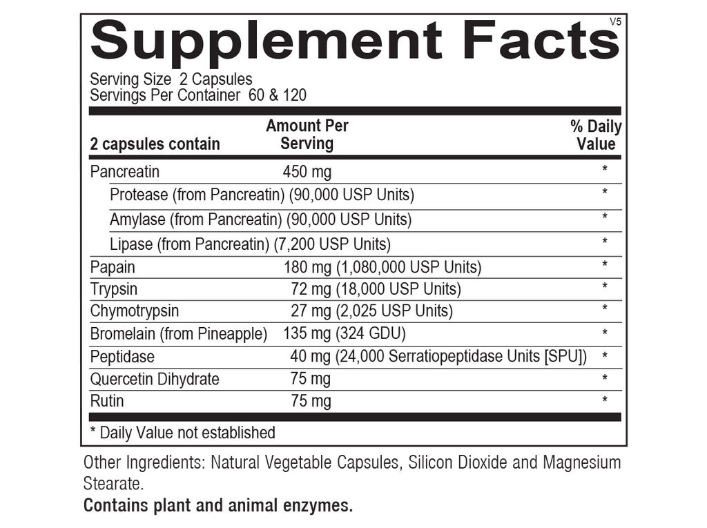 Chi Rho Chiropractic - Proenzyme Max Dietary Supplement Facts